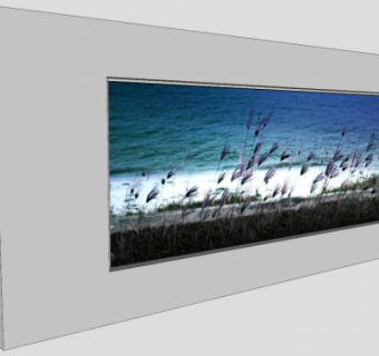 海边花卉风景摄影挂画SU模型下载_sketchup草图大师SKP模型