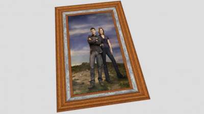 欧美男女合照相框SU模型下载_sketchup草图大师SKP模型