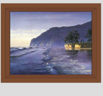 海景风景油画挂画SU模型下载_sketchup草图大师SKP模型