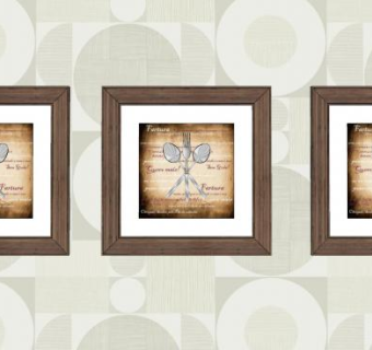 餐厅餐具相框挂画SU模型下载_sketchup草图大师SKP模型