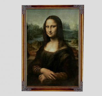 《蒙娜丽莎的微笑》油画挂画SU模型下载_sketchup草图大师SKP模型