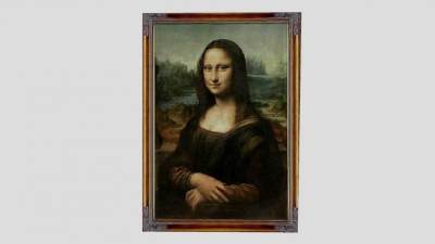 《蒙娜丽莎的微笑》油画挂画SU模型下载_sketchup草图大师SKP模型