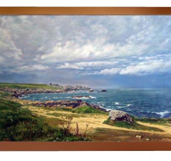 海边海景油画挂画SU模型下载_sketchup草图大师SKP模型