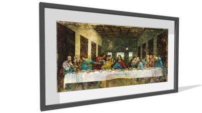 《最后的晚餐》油画挂画SU模型下载_sketchup草图大师SKP模型