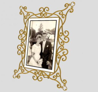 结婚照欧式金边相框SU模型下载_sketchup草图大师SKP模型