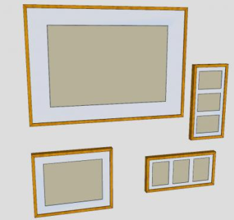 木制画框相框种类SU模型下载_sketchup草图大师SKP模型