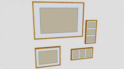 木制画框相框种类SU模型下载_sketchup草图大师SKP模型