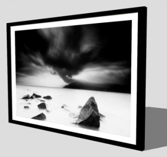 现代黑白艺术相片挂画SU模型下载_sketchup草图大师SKP模型