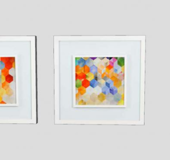 当代立方体绘画挂画SU模型下载_sketchup草图大师SKP模型