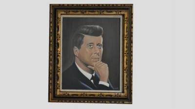 肯尼迪肖像画裱框油画SU模型下载_sketchup草图大师SKP模型