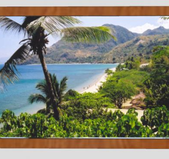 热带海岛海滩绿林照片相框SU模型下载_sketchup草图大师SKP模型