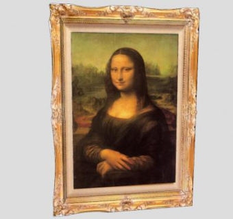 镀金裱框蒙娜丽莎肖像油画SU模型下载_sketchup草图大师SKP模型