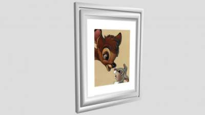 小鹿斑比卡通绘画挂画SU模型下载_sketchup草图大师SKP模型