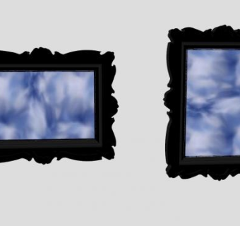 黑色巴洛克框架SU模型下载_sketchup草图大师SKP模型