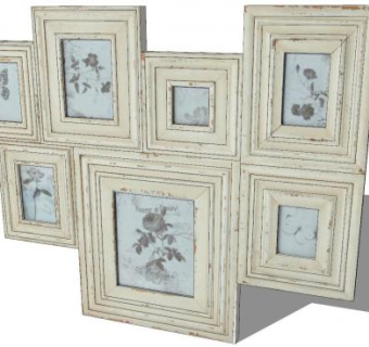 简约风格花卉挂画SU模型下载_sketchup草图大师SKP模型