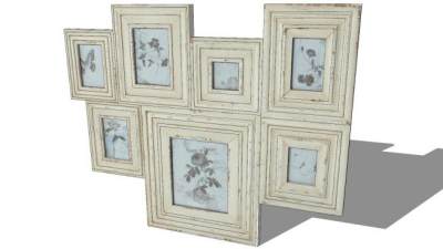 简约风格花卉挂画SU模型下载_sketchup草图大师SKP模型