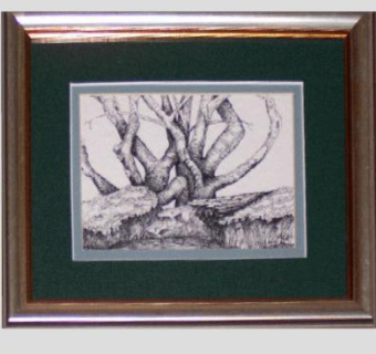 树木绘画挂画SU模型下载_sketchup草图大师SKP模型