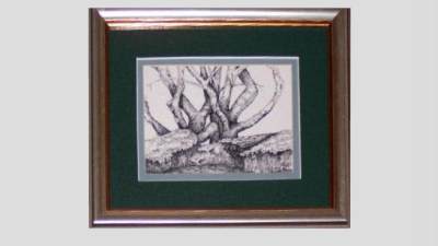 树木绘画挂画SU模型下载_sketchup草图大师SKP模型