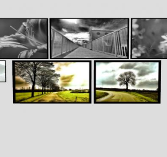 唯美风景摄影挂画SU模型下载_sketchup草图大师SKP模型