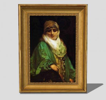 欧洲古典肖像画裱框油画SU模型下载_sketchup草图大师SKP模型