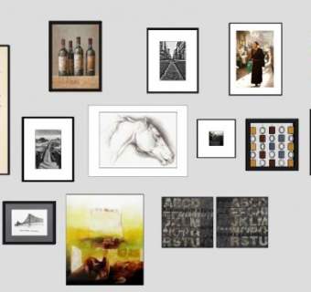 多风格壁挂绘画相框SU模型下载_sketchup草图大师SKP模型