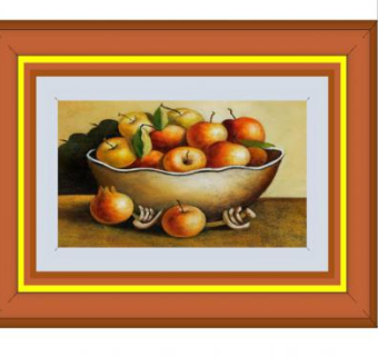 盆中的水果裱框油画SU模型下载_sketchup草图大师SKP模型
