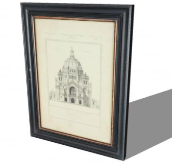 欧洲教会堂绘画裱框挂画SU模型下载_sketchup草图大师SKP模型