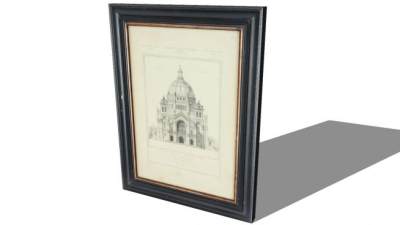 欧洲教会堂绘画裱框挂画SU模型下载_sketchup草图大师SKP模型