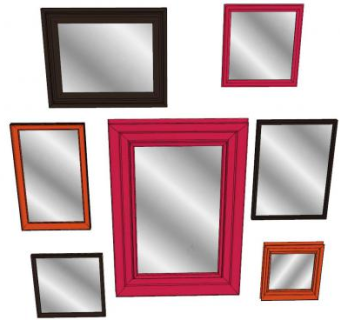 各种尺寸颜色的挂画相框SU模型下载_sketchup草图大师SKP模型