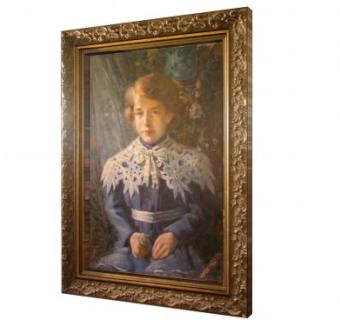 欧洲女性古典肖像油画挂画SU模型下载_sketchup草图大师SKP模型