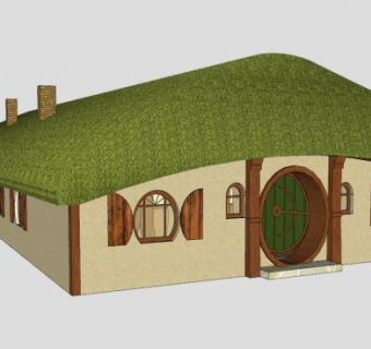 克里克湖房子建筑SU模型下载_sketchup草图大师SKP模型