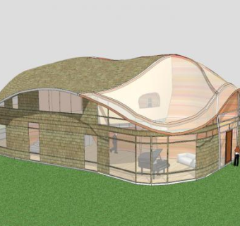 槽峡谷房子建筑SU模型下载_sketchup草图大师SKP模型