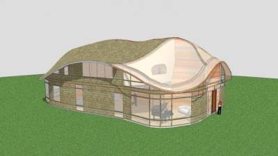 槽峡谷房子建筑SU模型下载_sketchup草图大师SKP模型