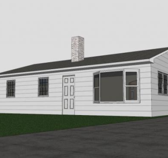 加菲猫房子建筑SU模型下载_sketchup草图大师SKP模型