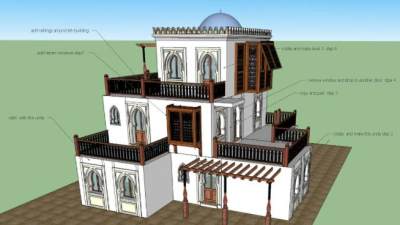 曼鲁克房子建筑SU模型下载_sketchup草图大师SKP模型