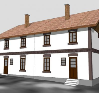 两层楼房子建筑SU模型下载_sketchup草图大师SKP模型