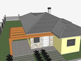 现代<em>屋顶</em>住宅房子SU模型下载_sketchup草图大师SKP模型