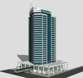 奥克兰市普华永道高层大厦SU模型下载_sketchup草图大师SKP模型