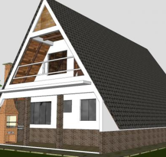 现代乡村房子住宅SU模型下载_sketchup草图大师SKP模型