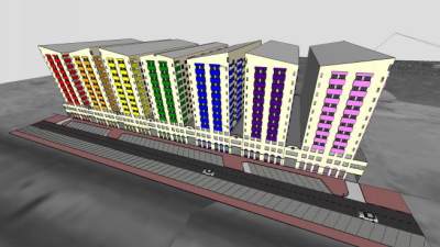 彩虹塔高层建筑SU模型下载_sketchup草图大师SKP模型