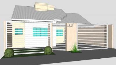 简约新房子建筑SU模型下载_sketchup草图大师SKP模型