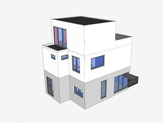 现代<em>回族</em>建筑房子SU模型下载_sketchup草图大师SKP模型