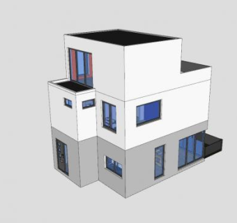 现代回族建筑房子SU模型下载_sketchup草图大师SKP模型