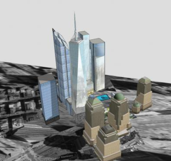 世界贸易大厦建筑中心SU模型下载_sketchup草图大师SKP模型