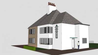 艺术风格郊区住宅SU模型下载_sketchup草图大师SKP模型