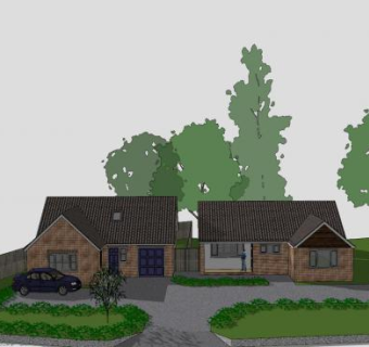 现代三室平房建筑SU模型下载_sketchup草图大师SKP模型