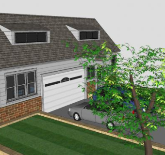 郊区现代房子建筑SU模型下载_sketchup草图大师SKP模型