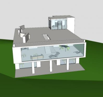 艺术家房子建筑SU模型下载_sketchup草图大师SKP模型