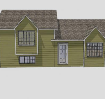 现代平房简约建筑SU模型下载_sketchup草图大师SKP模型