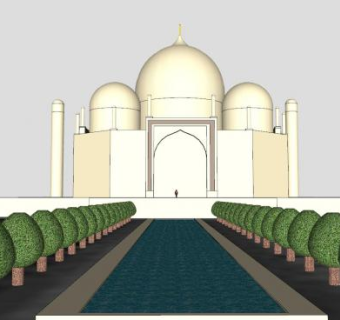 泰姬陵建筑房子SU模型下载_sketchup草图大师SKP模型